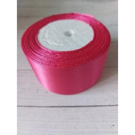 Ленты атласные однотонные 5 см (цв. ярко-розовый 14), цена за 5 м